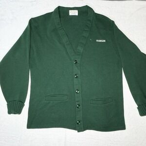 VTG Bristol‎ Park Ranger Forest Green Cardigan Mens 48 USA Workwear Cabincore